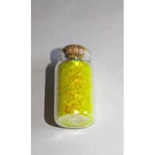 Paillettes Pour Ongles Jaunes Foncées Brillantes Bouteille De 3 Cm Jaune