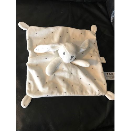 DOUDOU PLAT LAPIN BLANC GRIS SIMBA TOYS BENELUX ETOILE 22*22CM