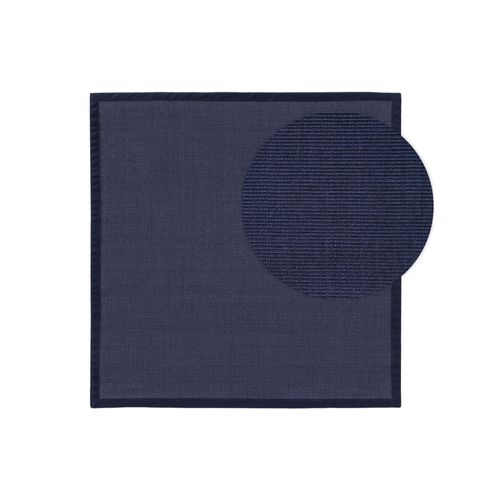 Tapis Poil Ras Sisal Sana Bleu 150x150 Cm - Tapis Poil Court Design Moderne Pour Salon