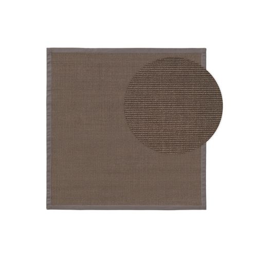 Tapis Poil Ras Sisal Sana Gris 150x150 Cm - Tapis Poil Court Design Moderne Pour Salon