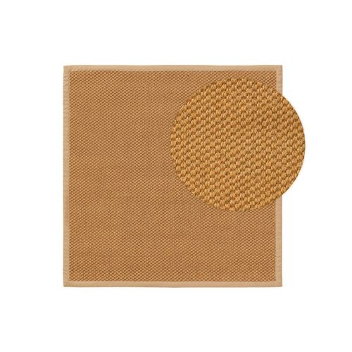 Tapis Poil Ras Sisal Greta Beige 200x200 Cm - Tapis Poil Court Design Moderne Pour Salon