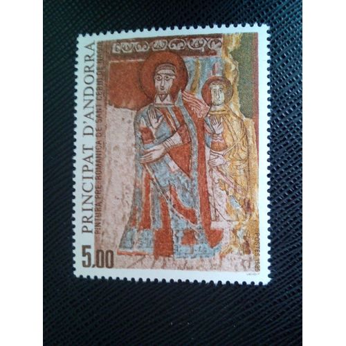 Timbre Andorre Yt 344 Fresque Pré-Romane De L'église De Sant Cerni De Nagol 1985 ( 270105 )