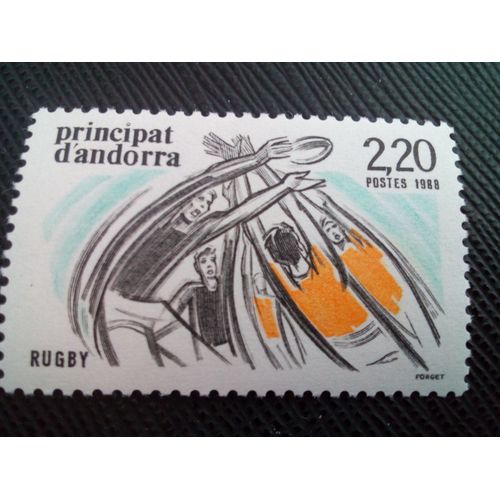 Timbre Andorre Yt 368 Le Rugby 1988 ( 270105 )