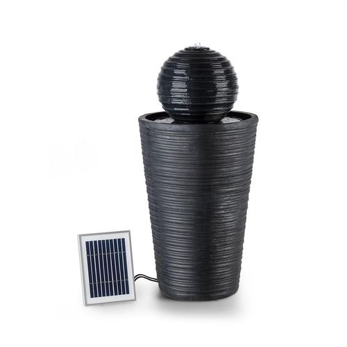 Blumfeldt Liquitorre Fontaine De Jardin - Pompe: 200 L/H / Ipx8, Panneau Solaire: 2w , Surface Photovoltaïque 300 Cm² , Batterie : Jusqu'à 8 H De Fonctionnement / 3,7 V / 2 Ah, Polyrésine
