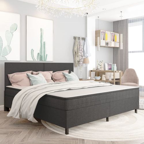 Vidaxl Sommier À Lattes De Lit Gris Foncé Tissu 200x200 Cm