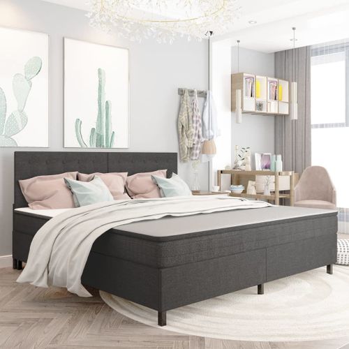 Vidaxl Sommier À Lattes De Lit Gris Foncé Tissu 200x200 Cm