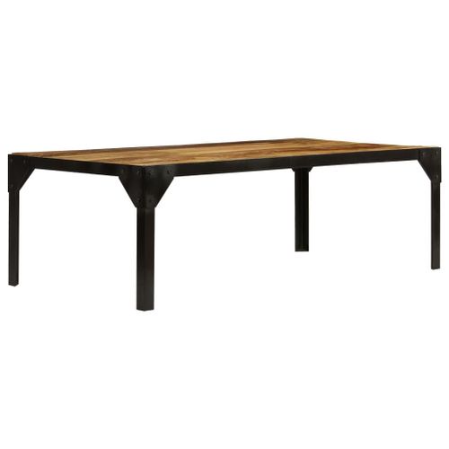 Vidaxl Table Basse Bois Massif De Manguier Brut Et Acier 110 Cm