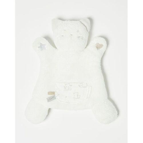 Doudou Chat Marionnette Sergent Major Blanc Calins Je T'aime Peluche Jouet Naissance Bebe