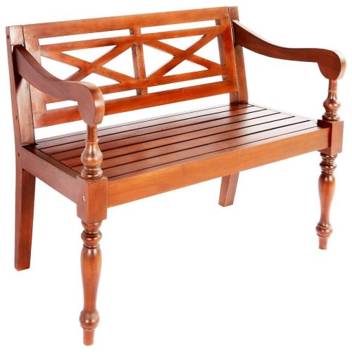 Vidaxl Banc Batavia 98 Cm Bois D'acajou Massif Marron Foncé