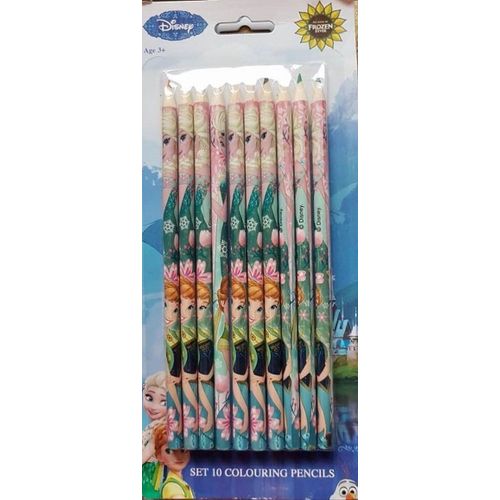Crayons De Couleur X 10 : La Reine Des Neiges Frozen Disney - Coloriage / Fourniture Scolaire / Activités / Loisirs