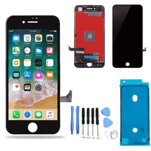 Ecran Iphone 7 Noir Complet + Lcd Retina Sur Chassis + Outils