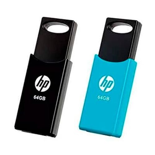 Hp Hpfd212w64-bx Twinpack Negro Y Azul 2ud Pendrive Usb 2.0 Con 64gb - Escritura De 5mb/s Lectura De 15 Mb/s