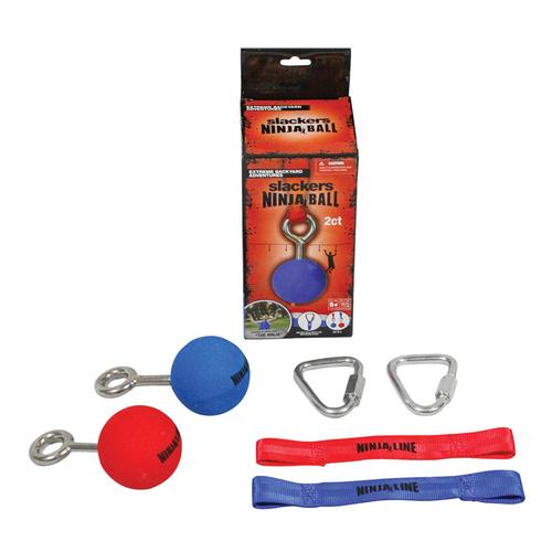 Slackers - 2 Balles Accessoires Pour Ninja Line Enfant, Rouge Et Bleu, Ø 6.35 Cm
