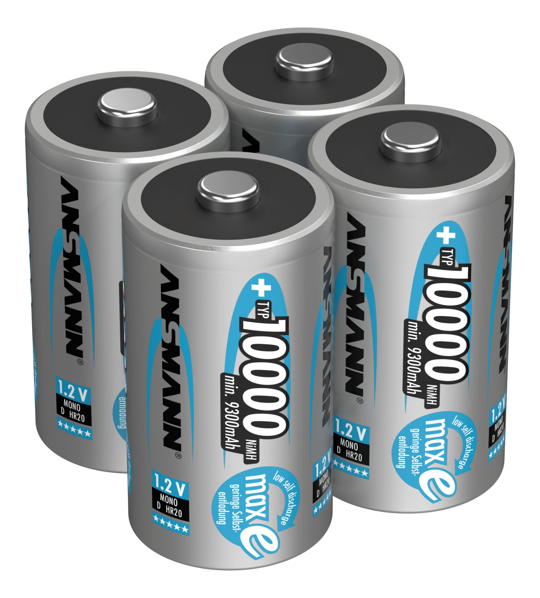 Pile ANSMANN D 10000mAh mono NiMH 1,2V ¿ 1000x rechargeable (lot de 4)