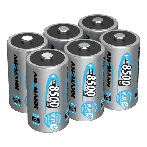 Pile ANSMANN D 8500mAh mono NiMH 1,2V ¿ 1000x rechargeable (lot de 6)