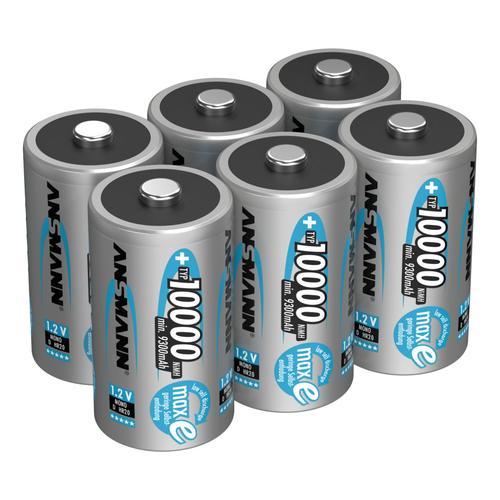 Pile ANSMANN D 10000mAh mono NiMH 1,2V ¿ 1000x rechargeable (lot de 6)