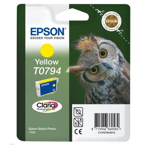 Cartouche d'encre Epson T0794 Jaune série Chouette