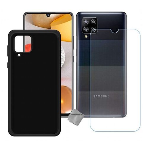 Housse Etui Coque Pochette Silicone Gel Fine Pour Samsung Galaxy A42 5g + Verre Trempe - Noir