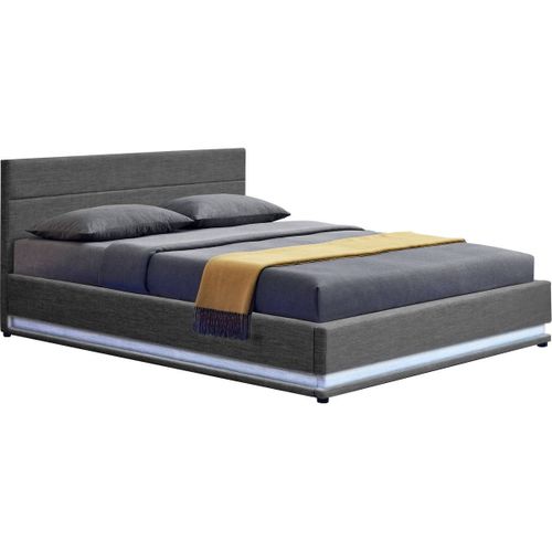 Lit Led Avec Coffre "Anastasia" - 180 X 200 - Gris Foncé