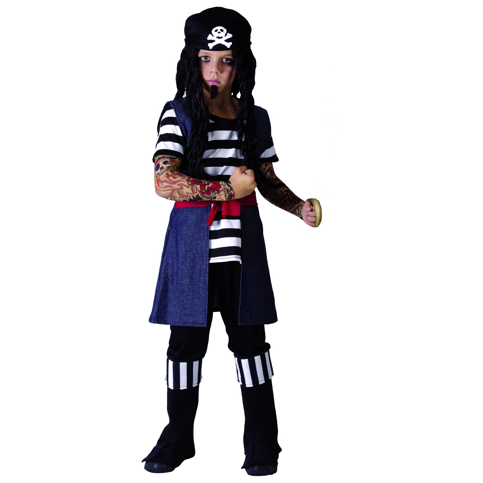 Rire Et Confetti Fiapir008 Deguisement Pour Enfant Costume Pirate Tatouee Luxe Garcon Taille S Rakuten