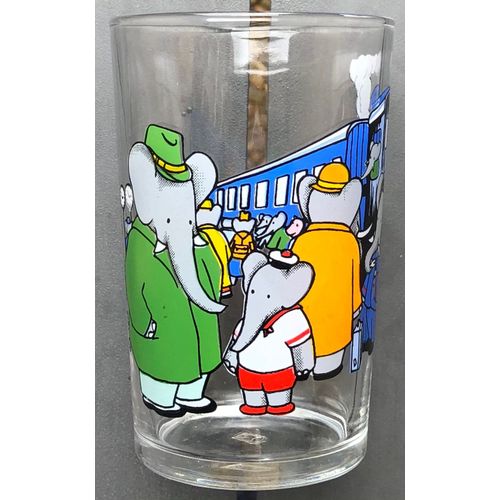 Verre A Moutarde Babar Prenant Le Train 1970, De Brunhoff, Bd, Bande Dessinée, Figurine