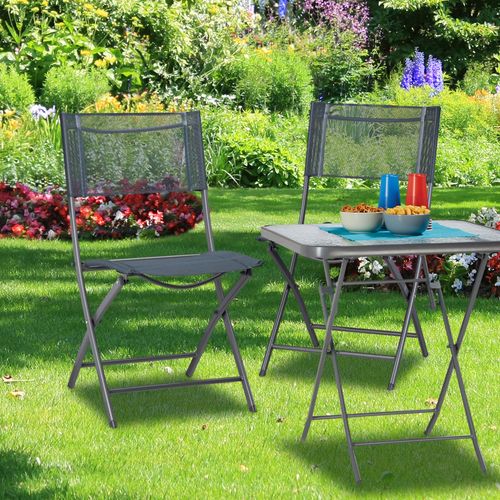 Relaxdays Chaise De Jardin Pliable Chaise Balcon Pliante Camping Terrasse Wave Lot De 2
