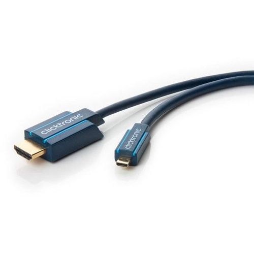 ClickTronic 1m Câble adaptateur micro-HDMI HDMI HDMI Type D (Micro) HDMI Type A (Standard) Bleu