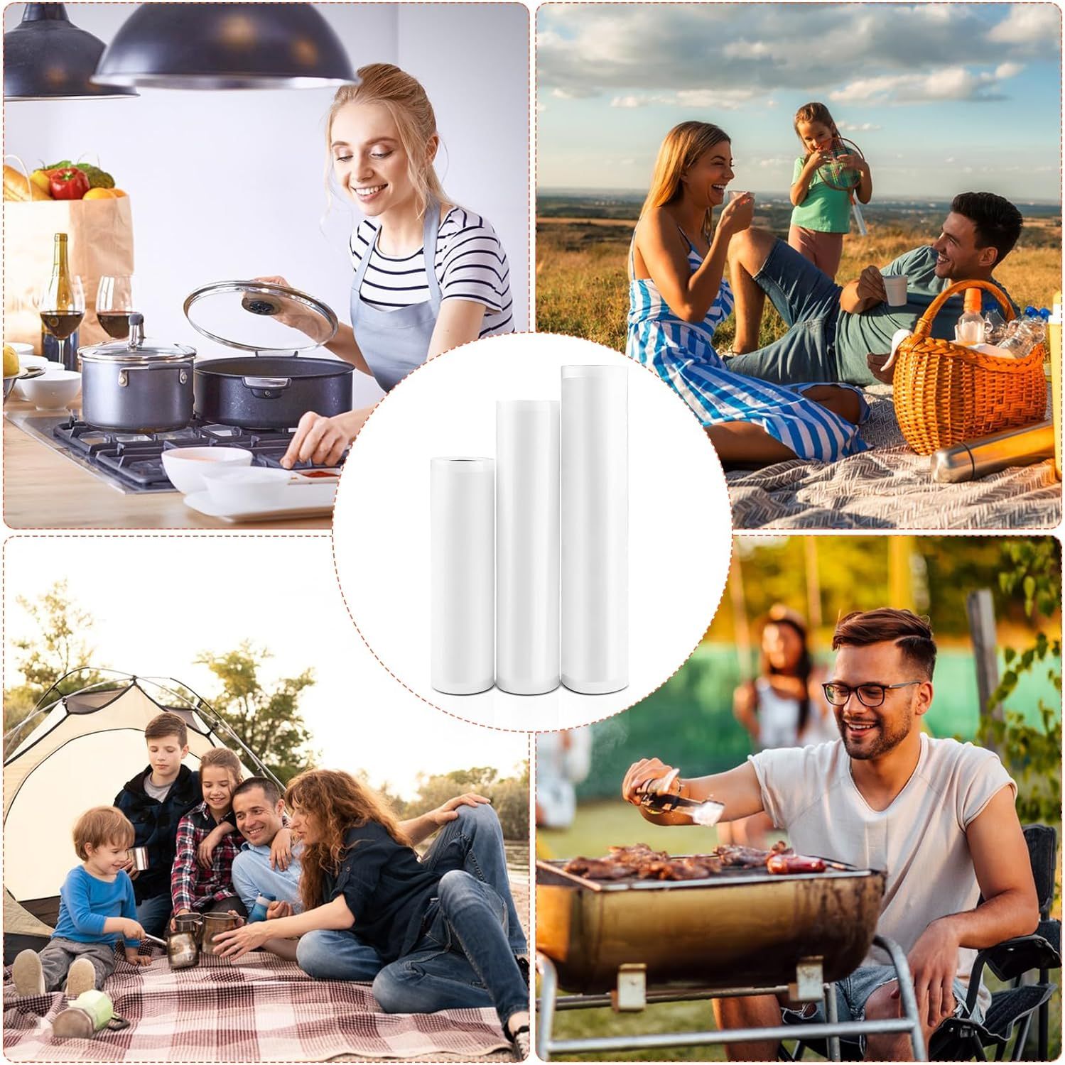 3 Rouleaux Sac Sous Vide Alimentaire, 20/25/28 X 500 Cm Roul... - 7