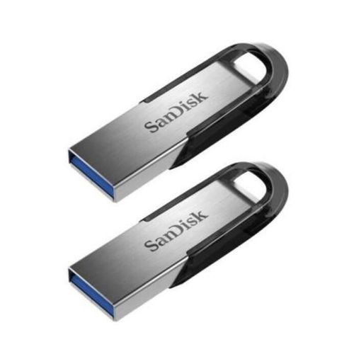2pcs SanDisk Ultra Flair 128 Go Clé USB 3.0 dotée d'un corps épuré en métal 150 Mo/s - Noire