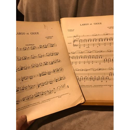 J.-B. Senaillé Largo Et Gigue Partition Violoncelle Piano J. Salmon Éd. Ricordi
