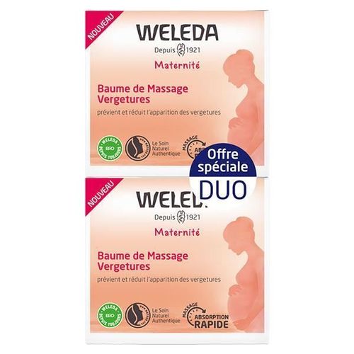 Weleda - Duo Baume De Massage Vergetures - 2 X 150 Ml Maternité 1 Unité 