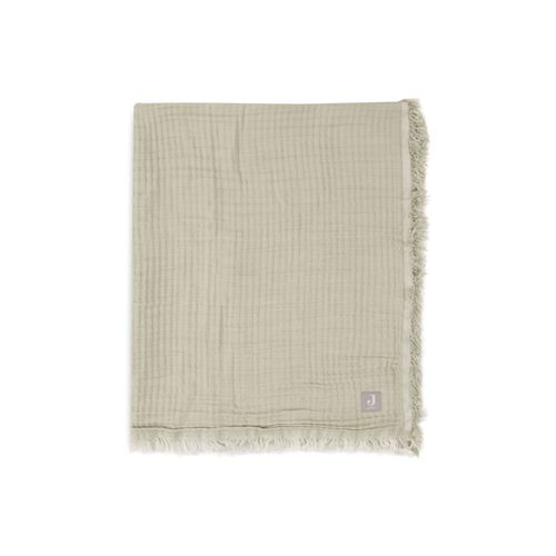 Couverture Bébé 120x120 Cm À Franges Olive/Ivoire - Jollein