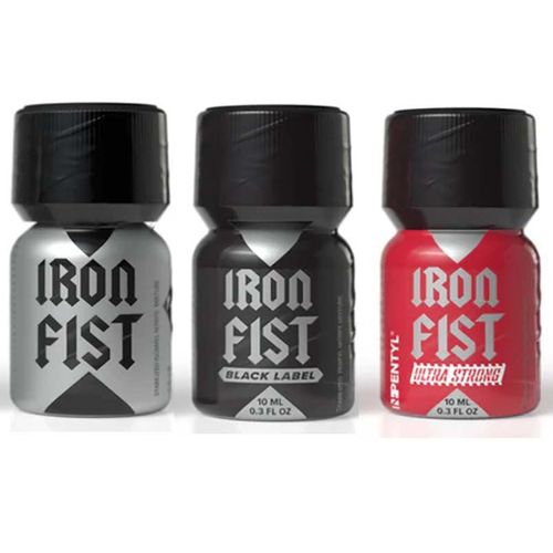 Poppers Iron Fist , Iron Fist Black Label, Iron Fist Ultra Strong En 10 Ml.