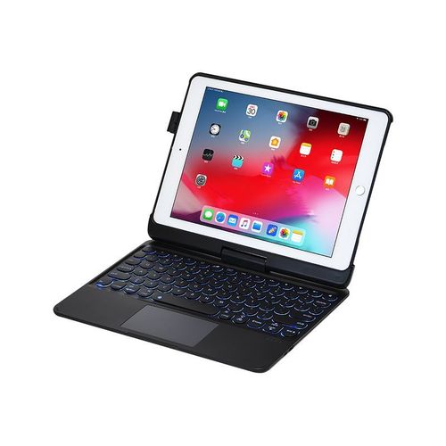 Urban Factory LUMEE - Clavier et étui - avec pavé tactile - backlit - sans fil - Bluetooth 5.1 - AZERTY - noir - pour Apple 10.2-inch iPad (7ème génération)