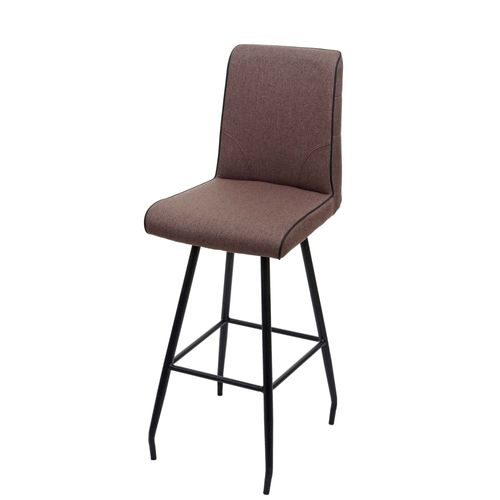 Tabouret De Bar Hwc-H72, Repose-Pieds Tissu/Textile En Acier   Brun