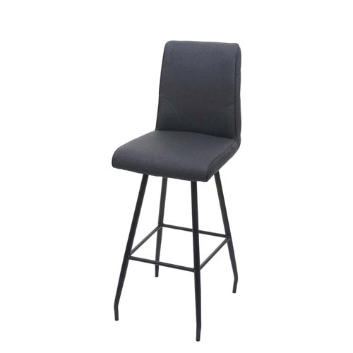 Tabouret De Bar Hwc-H72, Repose-Pieds Tissu/Textile En Acier   Gris Foncé