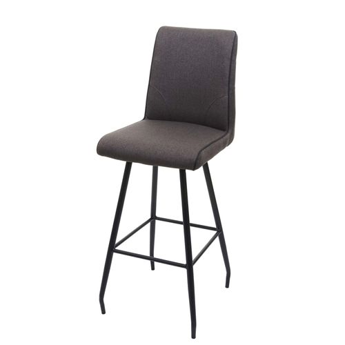 Tabouret De Bar Hwc-H72, Repose-Pieds Tissu/Textile En Acier   Gris-Brun