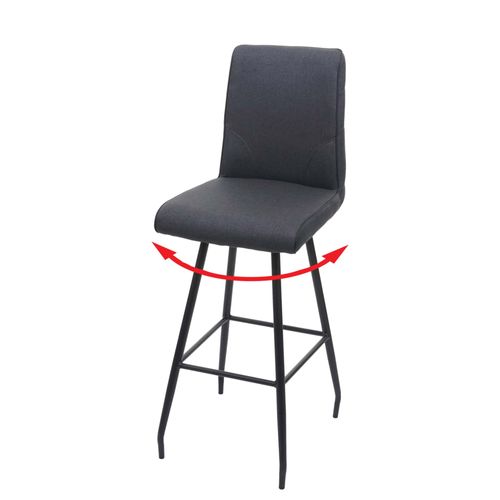 Tabouret De Bar Hwc-H72, Tabouret De Comptoir, Repose-Pieds Tissu/Textile En Acier   Gris Foncé