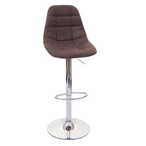 Tabouret De Bar Hwc-A67, Tabouret De Bar   Tissu/Textile Vintage Brun Foncé, Base Chromée