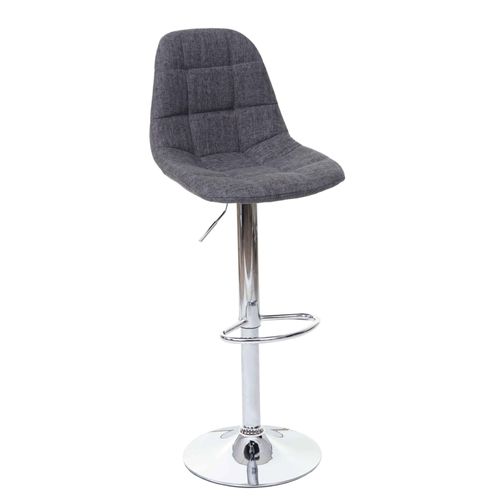 Tabouret De Bar Hwc-A67, Tabouret De Bar Comptoir   Tissu/Textile Gris, Pied Chromé