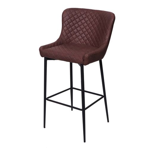 Tabouret De Bar Hwc-H79, Pour Comptoir, Métal, Vintage, Avec Repose-Pied   Tissu / Textile Marron