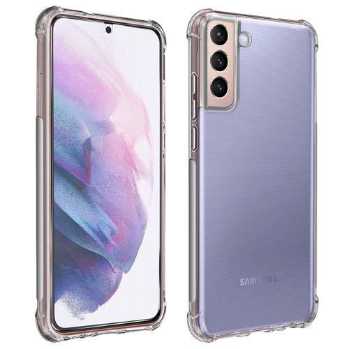 Pack Protection Samsung S21 Plus Coque Souple + Verre Trempé Transparent