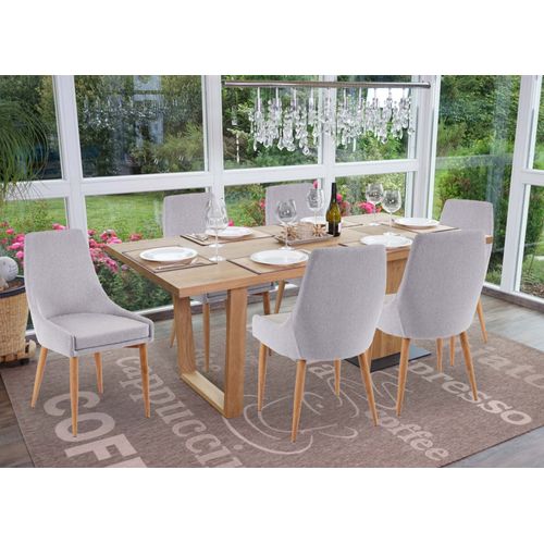6x Chaise De Salle À Manger Hwc-B44 Ii, Fauteuil, Style Rétro   Tissu Gris