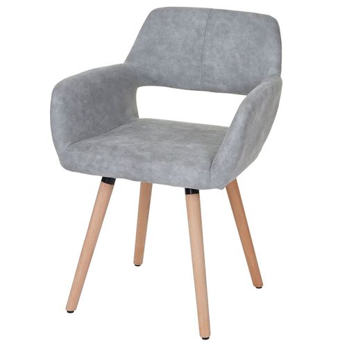 Chaise De Salle À Manger Hwc-A50 Ii, Fauteuil, Design Rétro Des Années 50   Tissu, Gris Béton