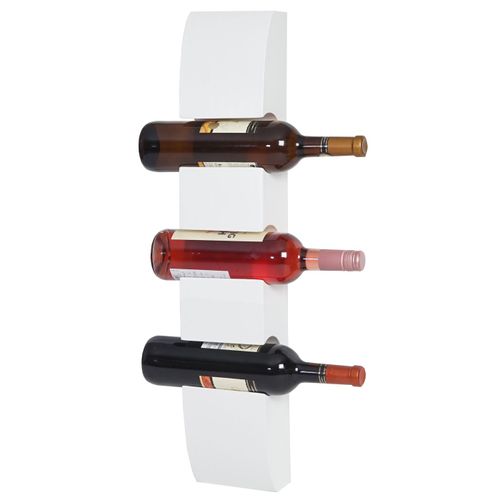 Étagère À Vin Colmar, Étagère Murale À Bouteilles En Bois, Pour 3 Bouteilles 54x13x9cm   Blanc
