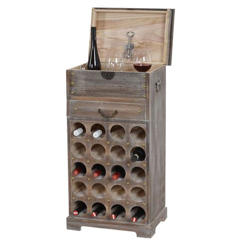 Etagère À Vin Lucan Pour 20 Bouteilles / Mobilier De Bois / Style Shabby Chic   Marron