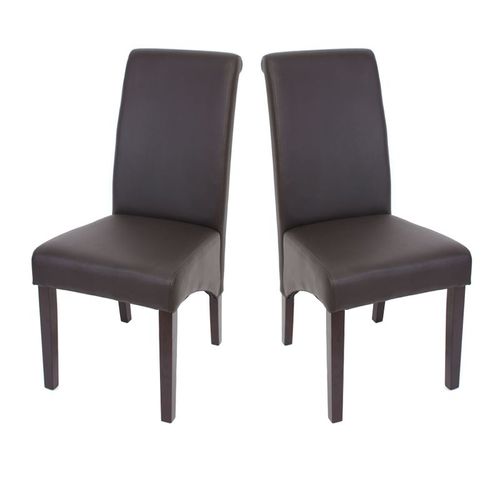 2x Chaise De Salle À Manger Chaise De Cuisine Chaise M37   Similicuir Mat, Marron, Pieds Foncés