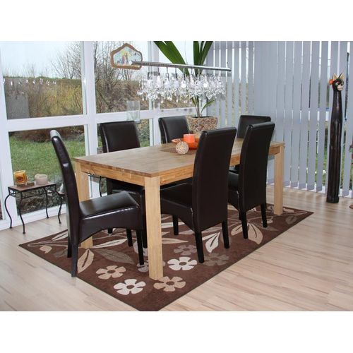 Lot De 6 Chaises Latina, Salle À Manger, Cuir Reconstitué   Marron, Pieds Foncés