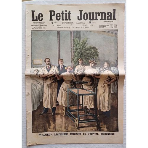 Petit Journal 1912 Infirmiere Automate Hopital Bretonneau Robot Sf