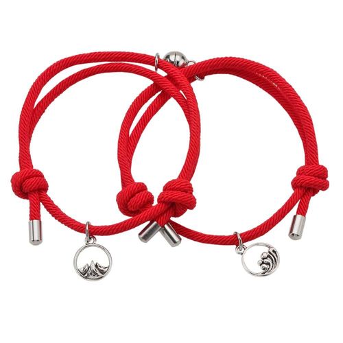 Paire Bracelet Avec Aimant - Rouge